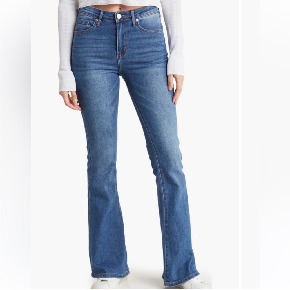 Abound Flare Jeans Women’s Size 29 Blue Denim Stretch Mid Rise Retro
